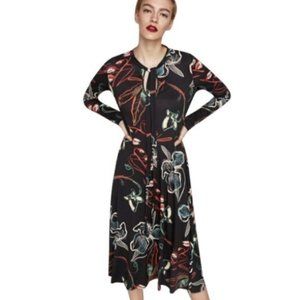 Midi Long Sleeve Floral Zara Dress